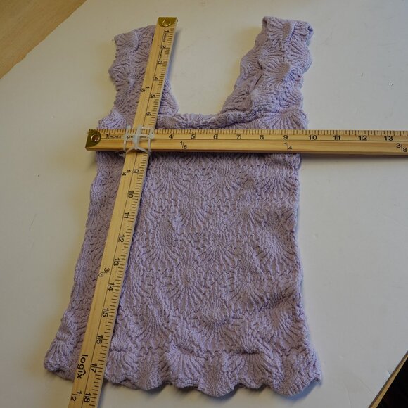 Free People Love Letter Jacquard Floral Square Neck Cami Top Purple Size XS/S - Picture 3 of 5